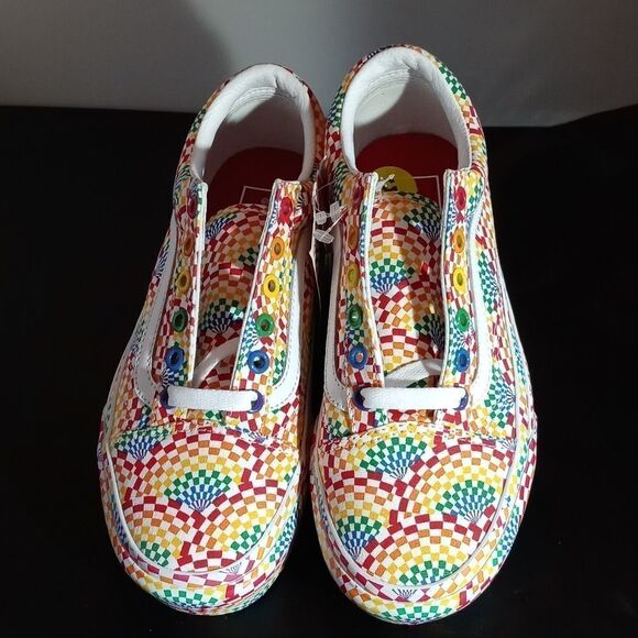 BRAND NEW SHOES VANS OLD SKOOL PLATFORM PRIDE/MULTI/TRUE WHITE - Picture 3 of 16